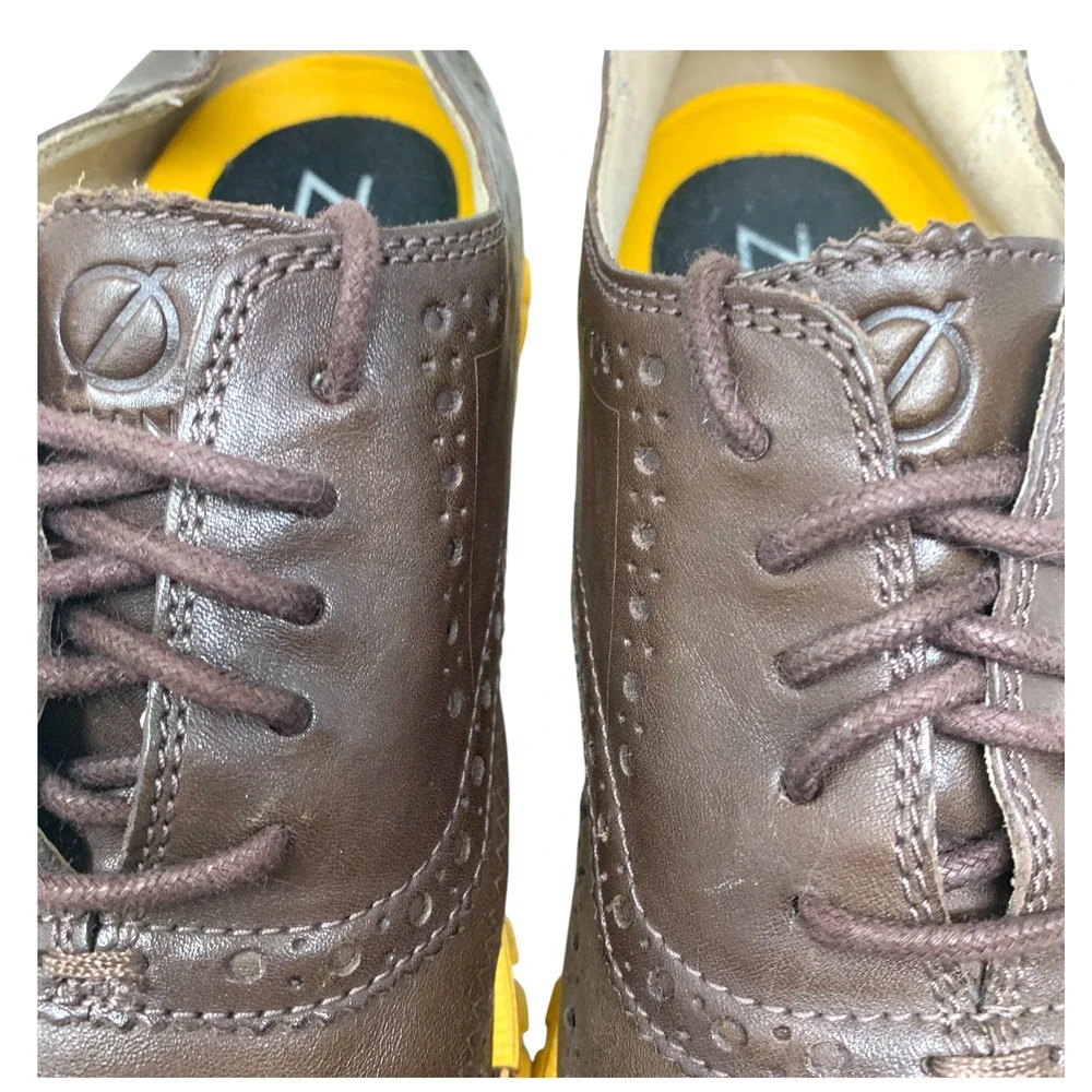 Cole Haan Zerogrand Brown Leather Wingtip Brogue Oxfords Sz 9.5 Shoes C31168